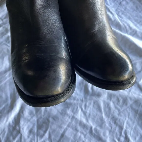 Bed Stu Cobbler Yurisa Booties Boots Women's Sz 6.5 Leather Ankle Black Rustic