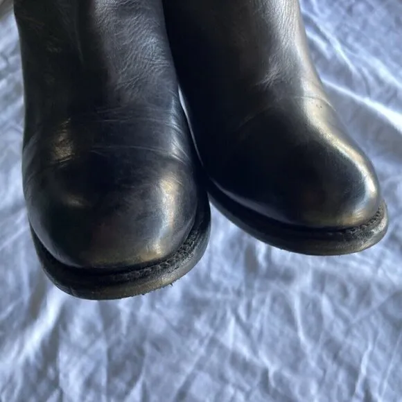 Bed Stu Cobbler Yurisa Booties Boots Women's Sz 6.5 Leather Ankle Black Rustic