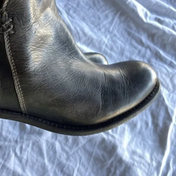 Bed Stu Cobbler Yurisa Booties Boots Women's Sz 6.5 Leather Ankle Black Rustic