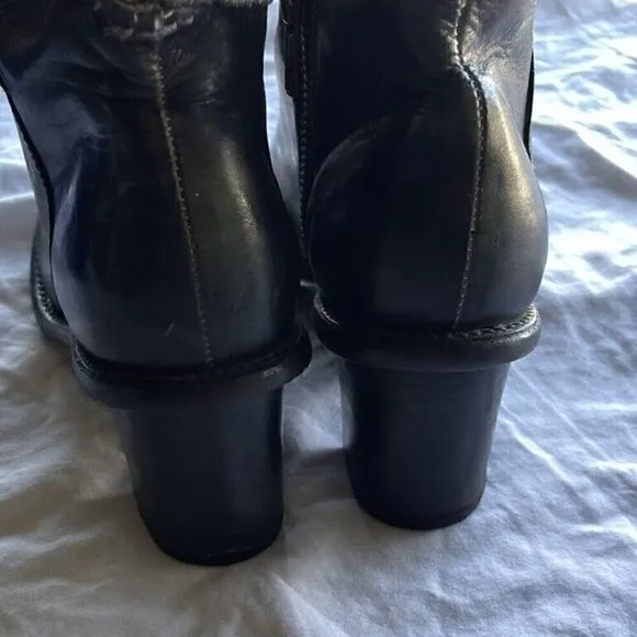 Bed Stu Cobbler Yurisa Booties Boots Women's Sz 6.5 Leather Ankle Black Rustic