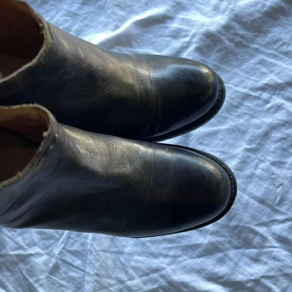 Bed Stu Cobbler Yurisa Booties Boots Women's Sz 6.5 Leather Ankle Black Rustic