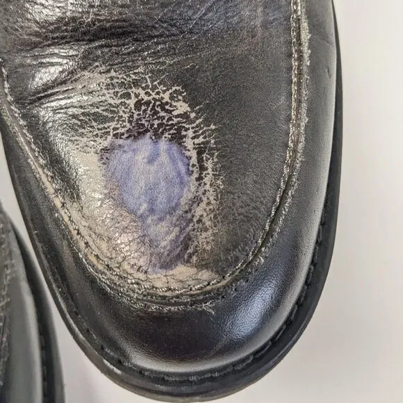 Bed Stu Curtis II Leather Boots, Black Dip Dye, Men's 10.5 M