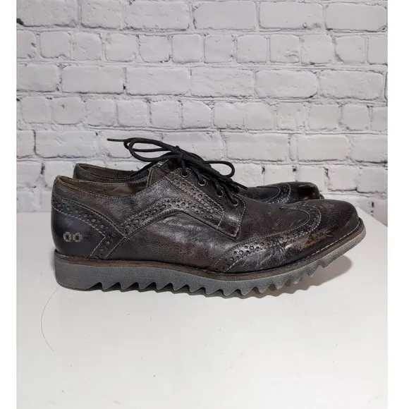 Bed Stu Larino Wing II Taupe Dip Dye Distressed Men's Size 12 Wing Tip Oxford