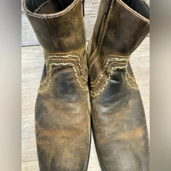 Bed Stu Revolution Distressed Leather Embroidered Western Boots US Men 8.5