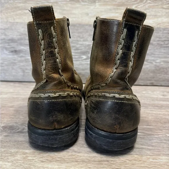 Bed Stu Revolution Distressed Leather Embroidered Western Boots US Men 8.5