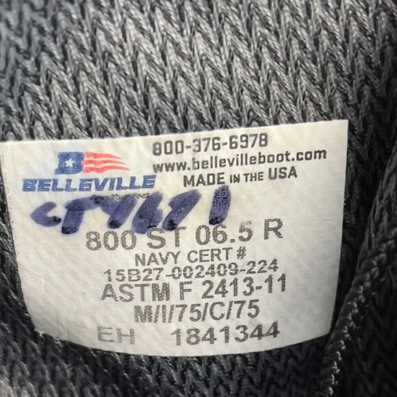 Belleville 800 ST GoreTex Safety Steel Toe Boots Women Size 8.5 Men Size 6.5