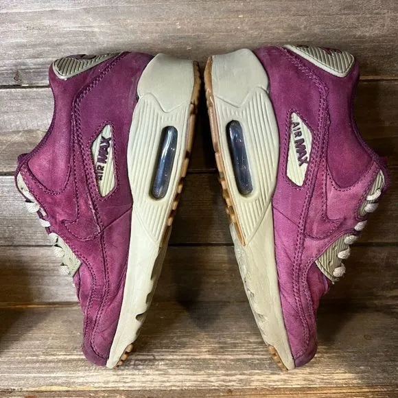 Big Kids Nike Air Max‎ 90 Winter Purple Leather Athletic Shoes Sneakers Size 4 Y