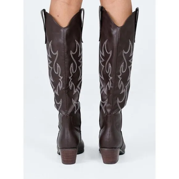 Billini Urson Dark Brown Western Cowboy Boots Women Size 10
