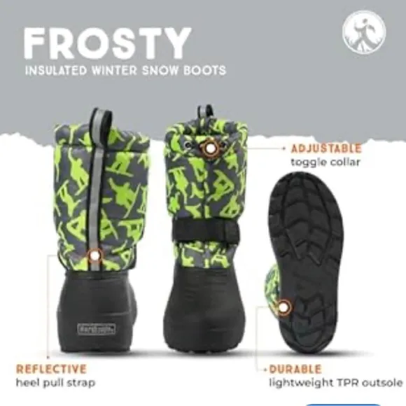 Black and Green Winter Boots