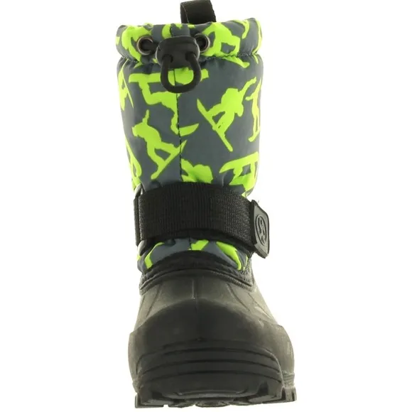 Black and Green Winter Boots