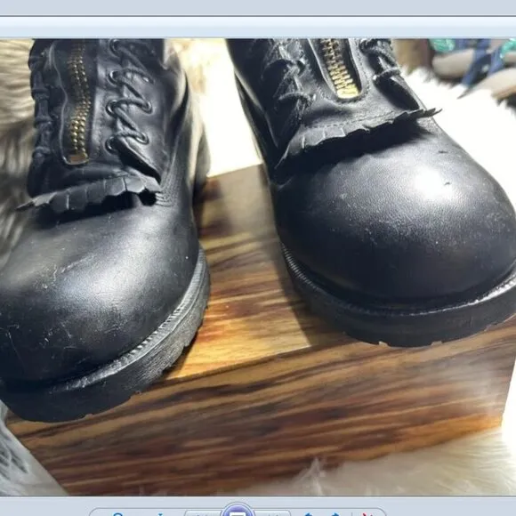 Black Diamond Leather NFPA Fire Boots Men 10 STEEL TOE Fast Shipping