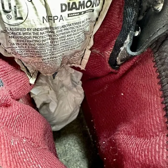 Black Diamond Leather NFPA Fire Boots Men 10 STEEL TOE Fast Shipping