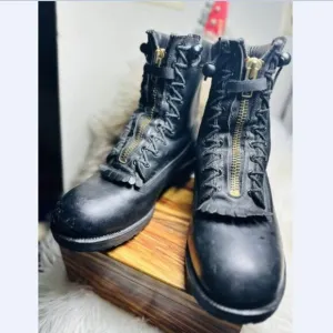 Black Diamond Leather NFPA Fire Boots Men 10 STEEL TOE Fast Shipping