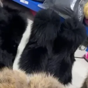 Black Genuine fur boots size 10