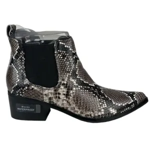 Blondo Emelia Women Shoes Brown Snake Leather Ankle Chelsea Boots 6.5 US/EU 36.5