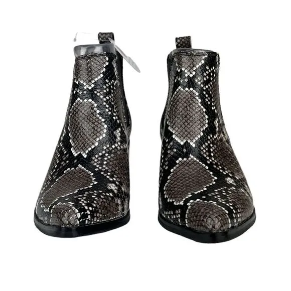 Blondo Emelia Women Shoes Brown Snake Leather Ankle Chelsea Boots 6.5 US/EU 36.5
