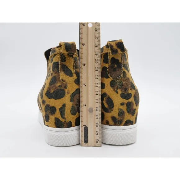 Blondo Shoes Womens 7.5 Brown Leopard Print Suede Waterproof Hidden Heel Wedge