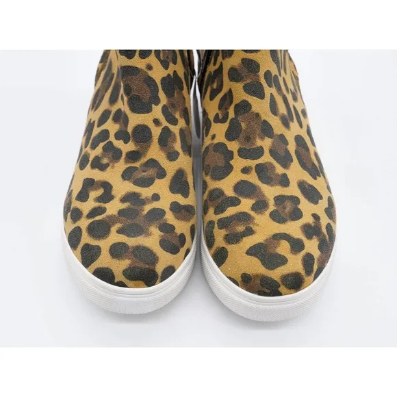 Blondo Shoes Womens 7.5 Brown Leopard Print Suede Waterproof Hidden Heel Wedge