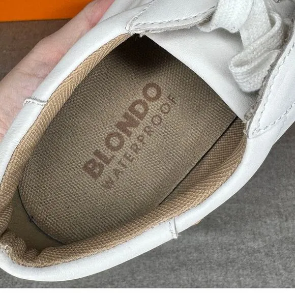 Blondo Venna Platform White Leather Classic Sneaker Waterproof Size 9