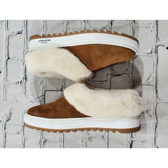 Blondo Waterproof Slip On Shoes Fur Lined Tan WOMENS SIZE 5 M