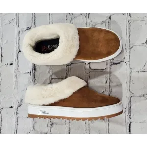 Blondo Waterproof Slip On Shoes Fur Lined Tan WOMENS SIZE 5 M