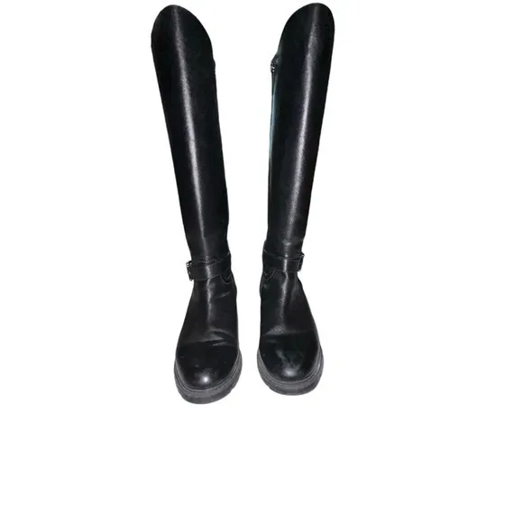 Blondo Women’s Velente Tall Waterproof‎ Leather Riding Boots Zip Black Size 7W