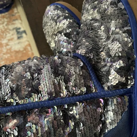 Blue shinny sequin UGG boots size 5