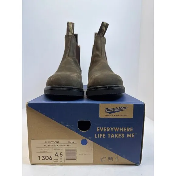 Blundstone #1306 Unisex Chelsea Boot Rustic Brown  Women 7.5  Men 5.5