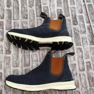 Blundstone 2147 Chelsea Boots Women 9.5 Navy Orange Suede Pull On New EU 40‎