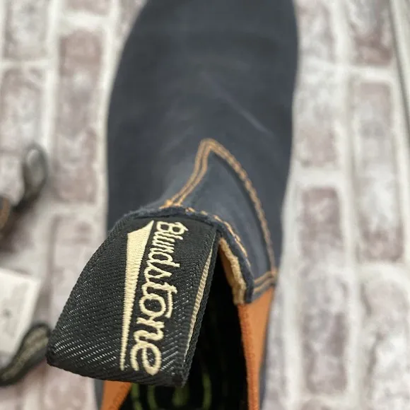 Blundstone 2147 Chelsea Boots Women 9.5 Navy Orange Suede Pull On New EU 40‎