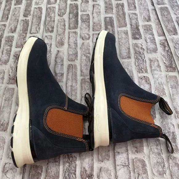 Blundstone 2147 Chelsea Boots Women 9.5 Navy Orange Suede Pull On New EU 40‎