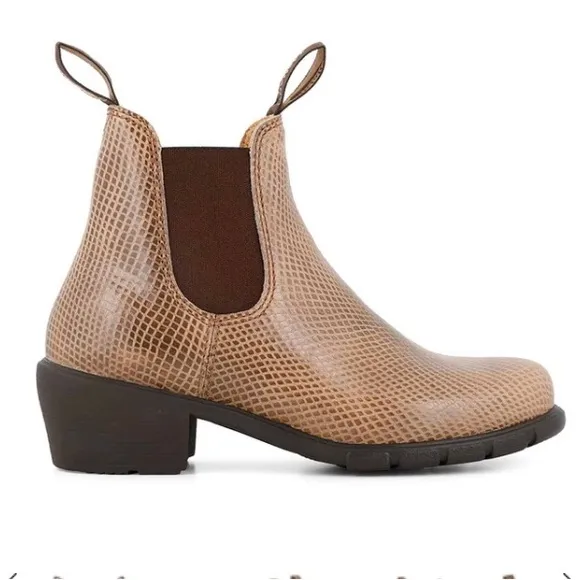 BLUNDSTONE Chelsea Lizard Embossed Leather Heeled Boot. 2165. Size: 6.5, 7, 8