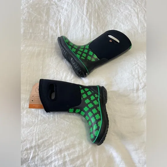 Bogs 4-H | Youth SZ 13 | Outdoor Boots Rain Waterproof Flexible Black Green NWT