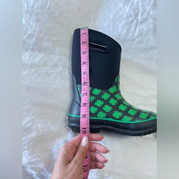 Bogs 4-H | Youth SZ 13 | Outdoor Boots Rain Waterproof Flexible Black Green NWT