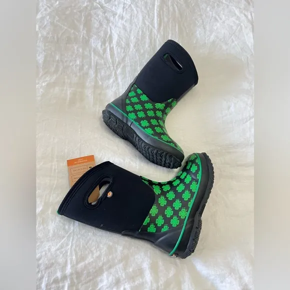 Bogs 4-H | Youth SZ 13 | Outdoor Boots Rain Waterproof Flexible Black Green NWT