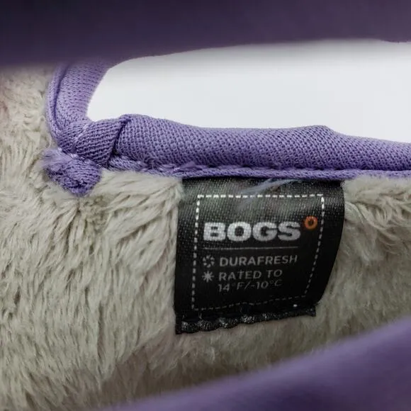Bogs Butterfly Toddler Girls Size 5 Purple Pull On Waterproof Insulated Boots