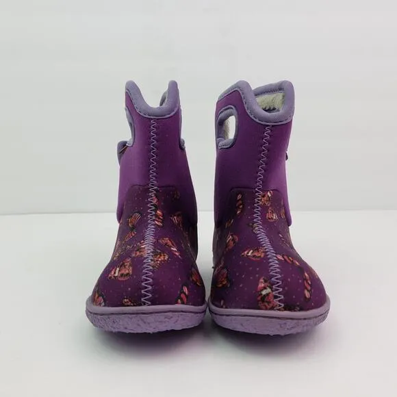 Bogs Butterfly Toddler Girls Size 5 Purple Pull On Waterproof Insulated Boots