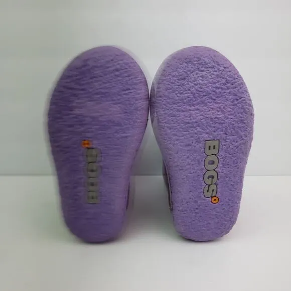 Bogs Butterfly Toddler Girls Size 5 Purple Pull On Waterproof Insulated Boots