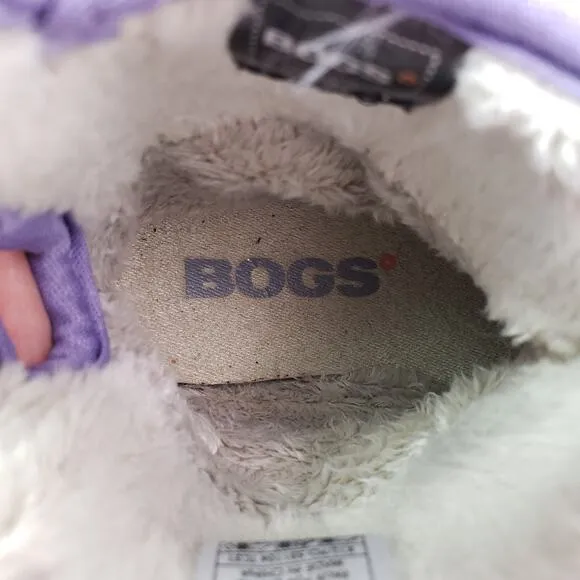 Bogs Butterfly Toddler Girls Size 5 Purple Pull On Waterproof Insulated Boots