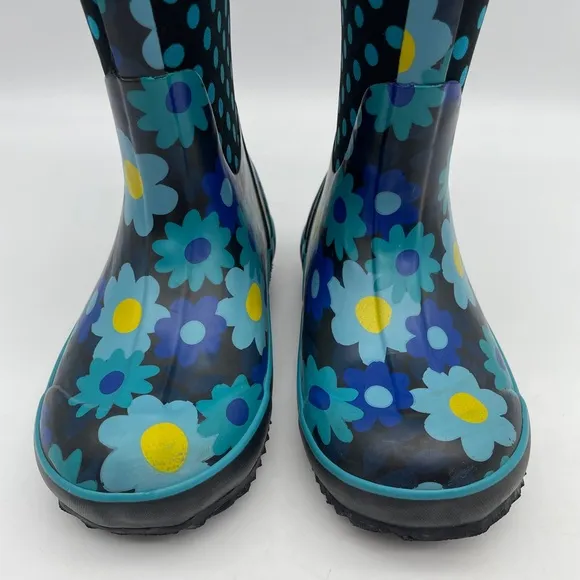 Bogs Flower Dots Winter Classic Boots # 71436-444Youth 1 Blue Yellow Black