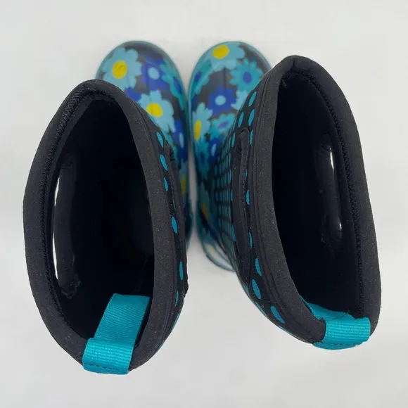 Bogs Flower Dots Winter Classic Boots # 71436-444Youth 1 Blue Yellow Black