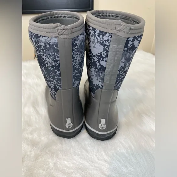 BOGS Grasp Camo Kids Gray Boots Big Kids 5