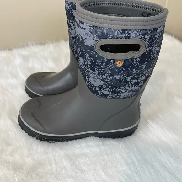 BOGS Grasp Camo Kids Gray Boots Big Kids 5
