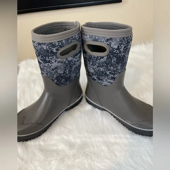 BOGS Grasp Camo Kids Gray Boots Big Kids 5