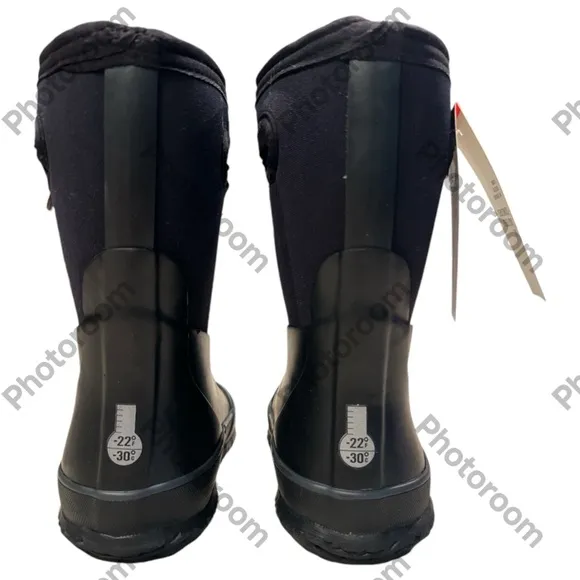 BOGS Grasp Solid Kids' Girls' Boys' Insulated Rain Boots Black 13 NEW