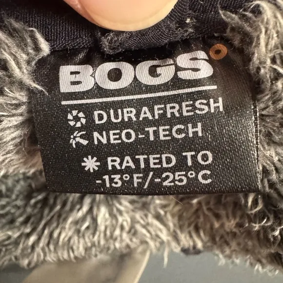 Bogs Women's Crandall Tall Boots Size 7 Gray &amp; Black Insulated Rain Snow