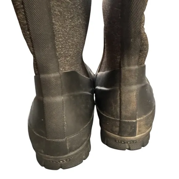 Bogs Women's Crandall Tall Boots Size 7 Gray &amp; Black Insulated Rain Snow