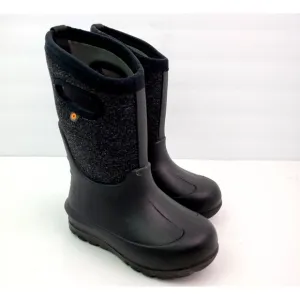 Bogs York Solid Insulated Kids Size 10 Black Neo Classic Waterproof Pull On Boot