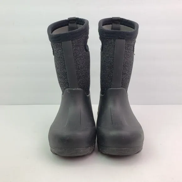 Bogs York Solid Insulated Kids Size 10 Black Neo Classic Waterproof Pull On Boot