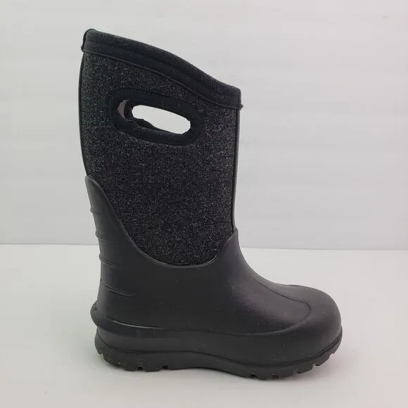 Bogs York Solid Insulated Kids Size 10 Black Neo Classic Waterproof Pull On Boot